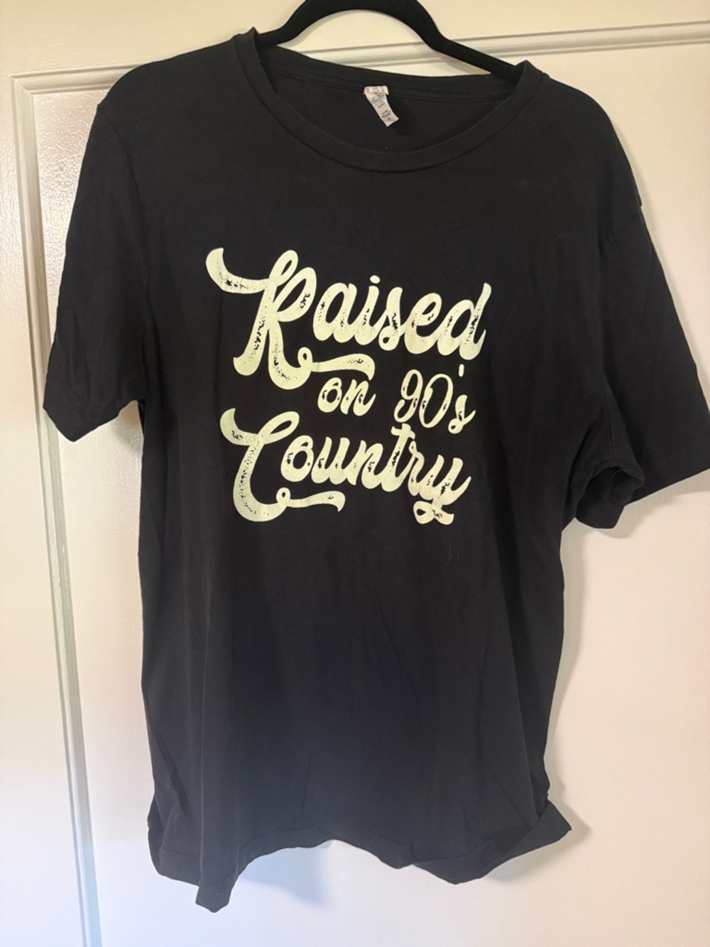 Bella Canvas Black Graphic Tee with Cream Tag